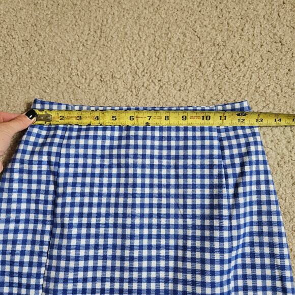 Blue and white checkered love on the hanger plaid mini skirt Size 1 - Picture 6 of 7